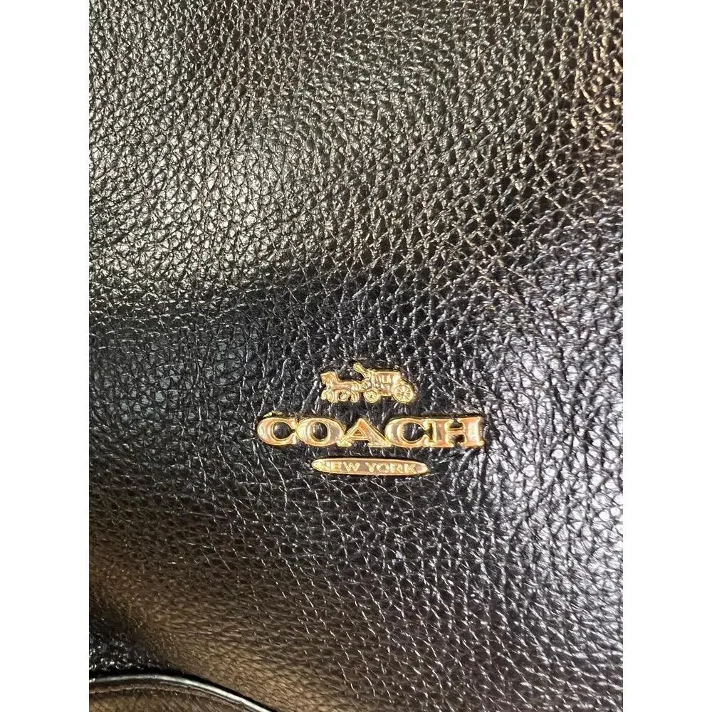 Coach Black F1381-F28966 Hobo Bag Leather Gold Hardware Logo Emblem - Picture 12 of 13